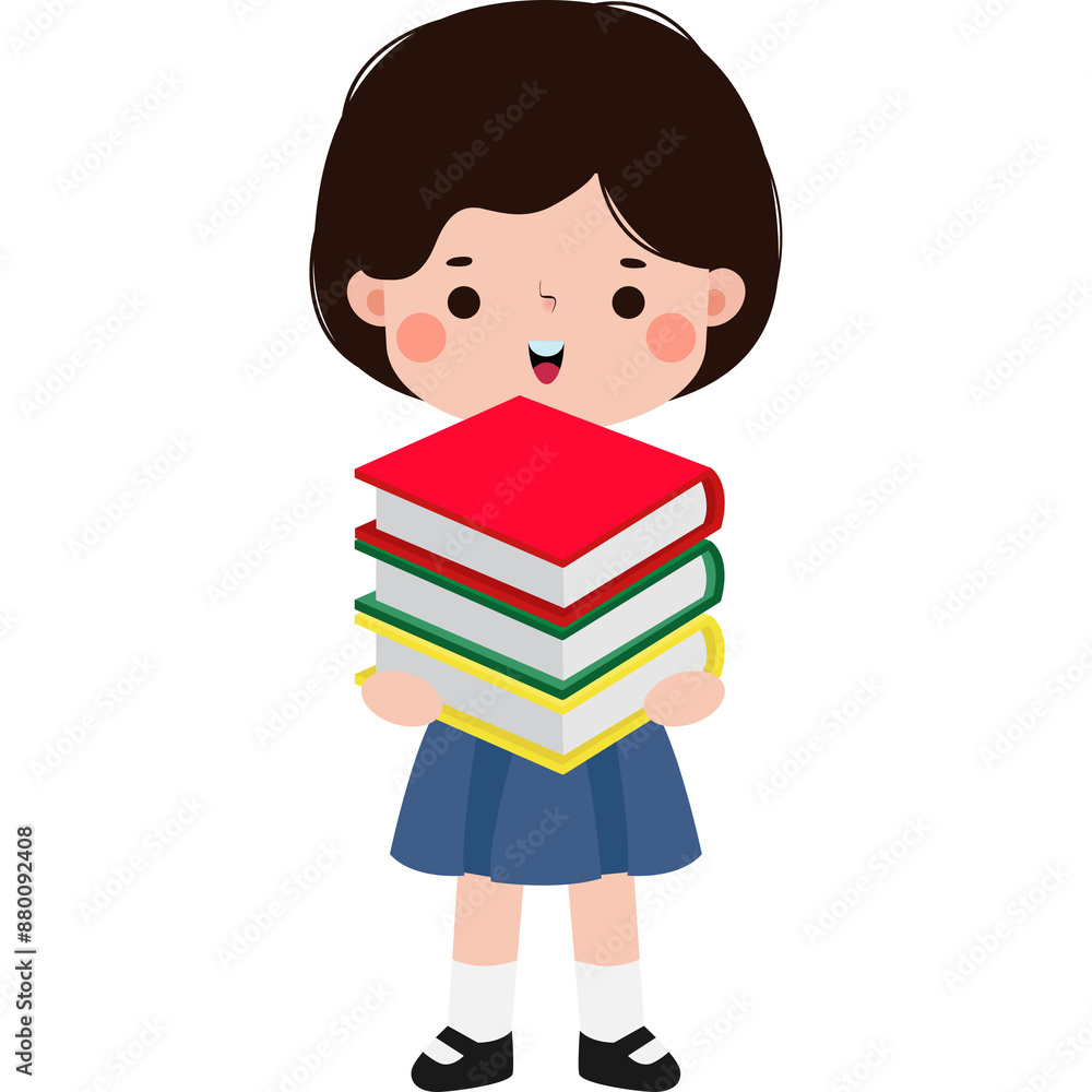 cute cartoon thai student character, back to school, Illustration flat style Png