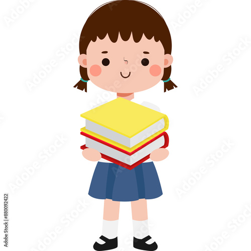 cute cartoon thai student character, back to school, Illustration flat style Png