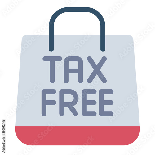 Shopping bag indicating tax-free purchases icon