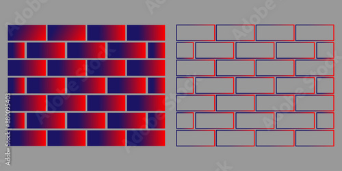 Brick wall seamless of brick laying pattern flat art style.