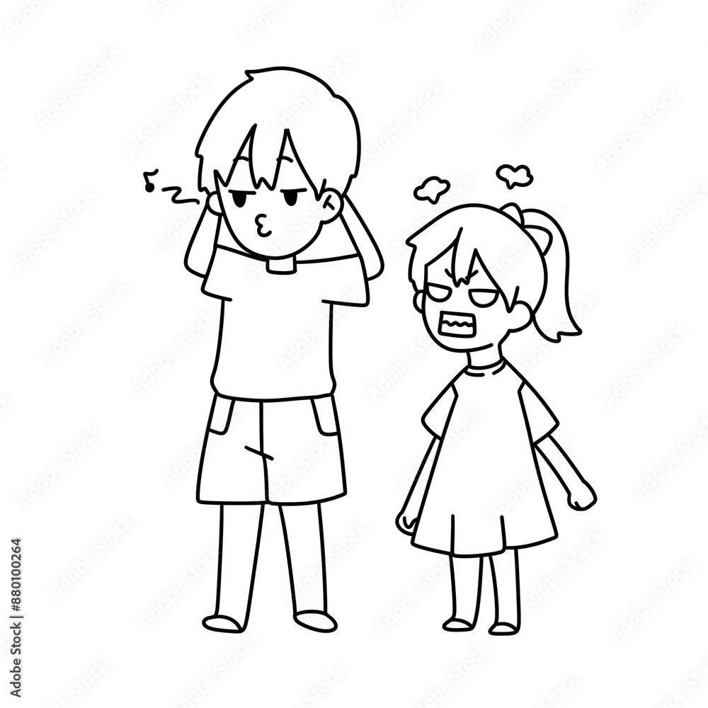 A boy and a girl are standing next to each other A boy and a girl are standing next to each other