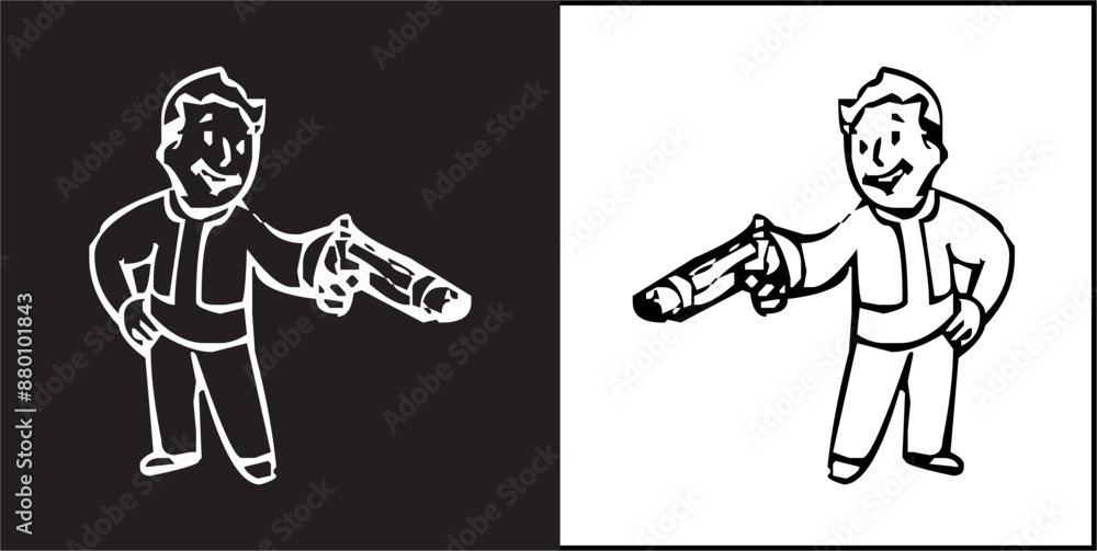 IIlustration Vector graphics of Pip Boy Weapons icon IIlustration Vector graphics of Pip Boy Weapons icon