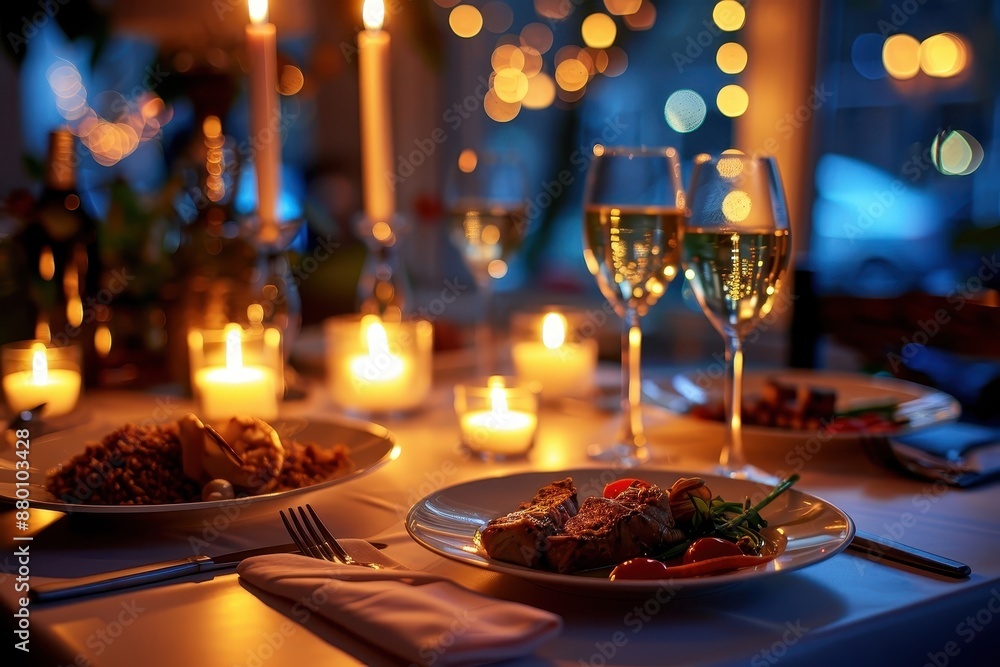Creates a romantic and intimate atmosphere for a special occasion celebrated at home. Creates a romantic and intimate atmosphere for a special occasion celebrated at home.