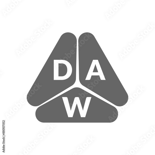 DAW letter logo design on white background. Creative  modern DAW letter logo design. Vector design.