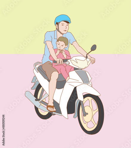 road traffic motorbike traffic in the city vietnam