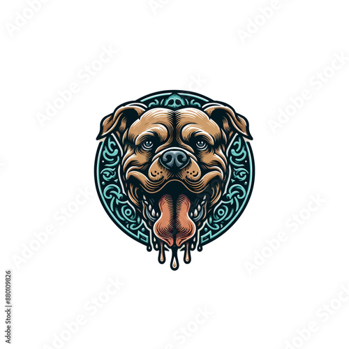 bulldog logo illustration vector photo