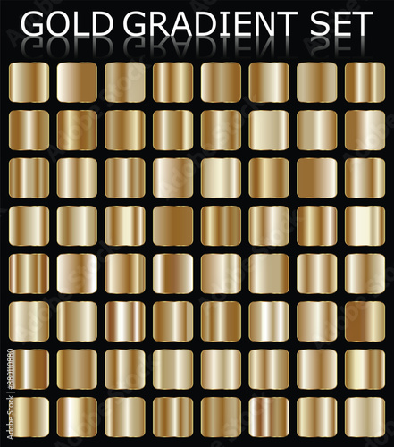 Metal gold copper gradient color set