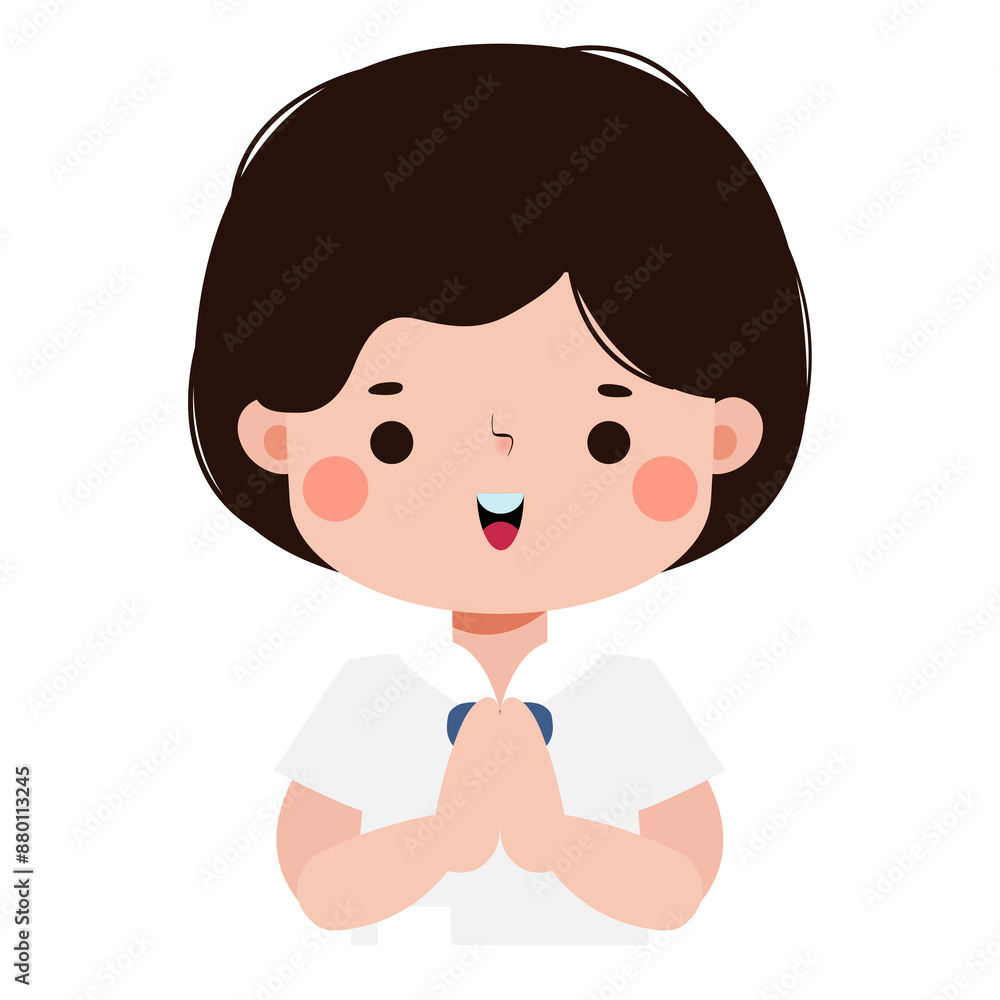 cute cartoon thai student character, back to school, Illustration flat style Png cute cartoon thai student character, back to school, Illustration flat style Png