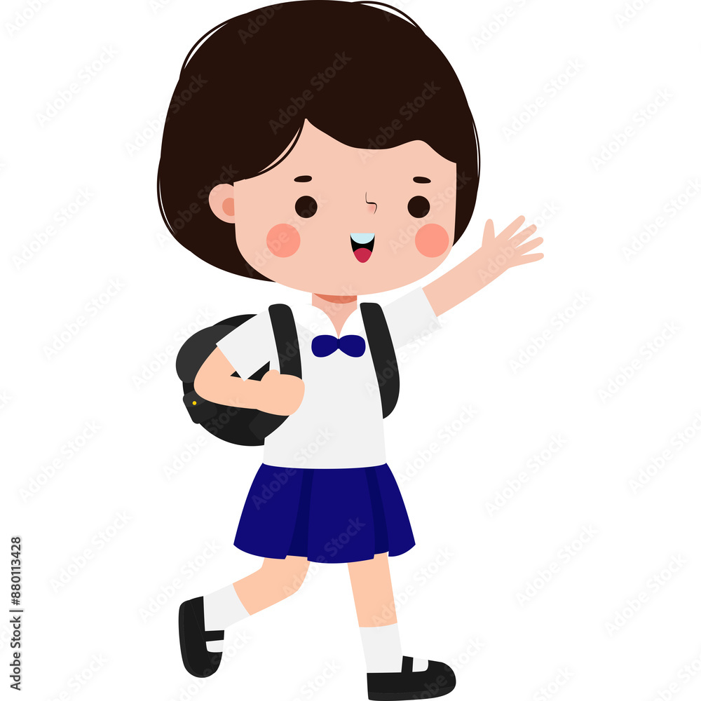cute cartoon thai student character, back to school, Illustration flat style Png cute cartoon thai student character, back to school, Illustration flat style Png