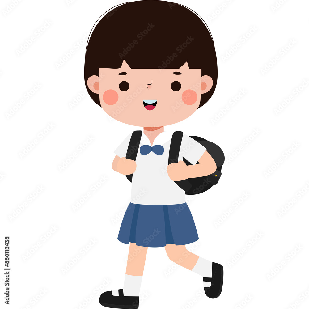 cute cartoon thai student character, back to school, Illustration flat style Png cute cartoon thai student character, back to school, Illustration flat style Png