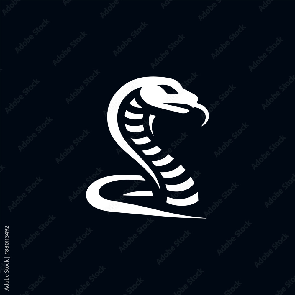 Fototapeta premium Cobra Vector Design Tshirt Illustration Logo Icon. Striking serpent emblem, ideal for apparel and brand identity.