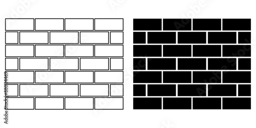 Brick wall seamless of brick laying pattern flat art style.