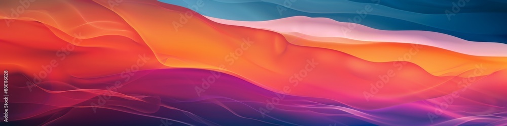Fototapeta premium Abstract Paradise Wallpaper: Rainbow Gradient and Ocean Waves with Beautiful Curves and Nature-Inspired Art, Perfect for Mobile and Computer Backgrounds