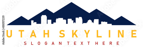 utah skyline illustration design vector art