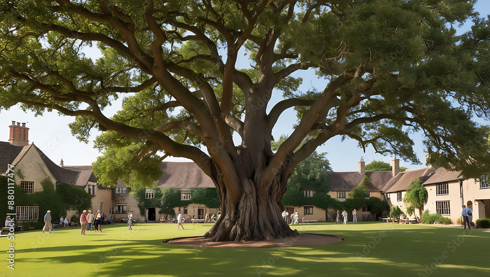 course in state during morning, an old tree in the mid of society course in state during morning, an old tree in the mid of society