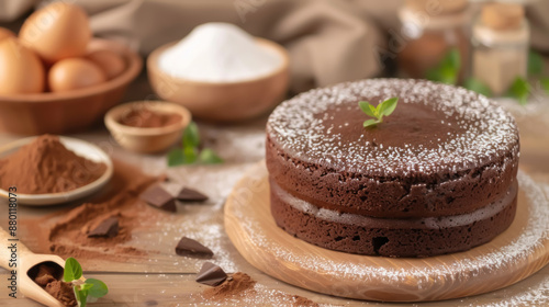 image of a traditional Brazilian nega maluca cake. photo