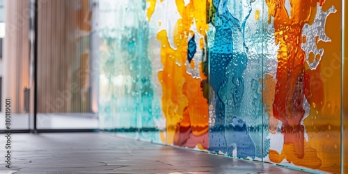 Abstract Glass Wallpaper: Vivid Textured Metallic Geometric Particles, Light and Shadow Art, Perfect for Mobile and Computer Backgrounds, Featuring Natural Curves and Futuristic Landscape,Light and sh