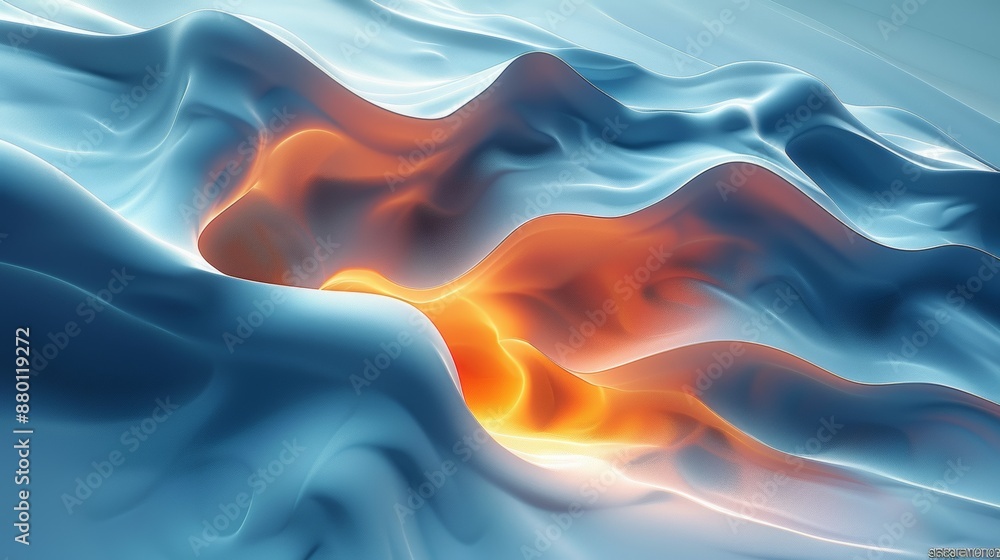 Obraz premium Surreal Corporate Innovation - Abstract 3D Illustration with Solid Background and Empty Space for Text Insertion, Surrealism Concept