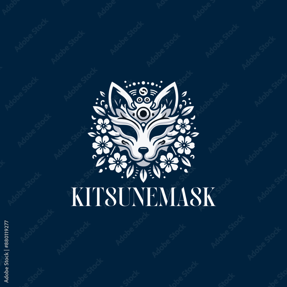 kitsune mask logo vector kitsune mask logo vector