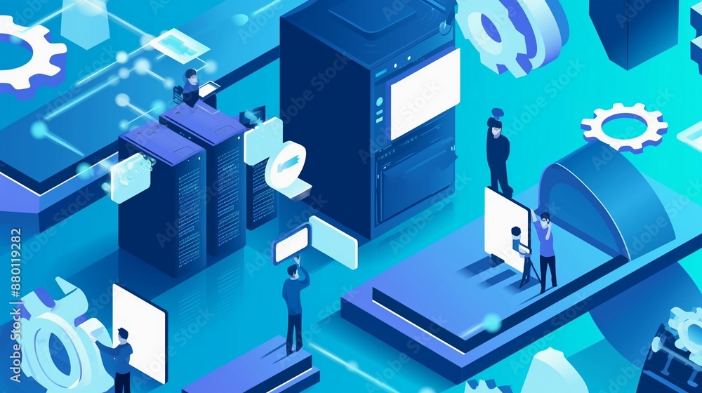 データサーバーネットワーク、ビジネスコンセプトイラスト10