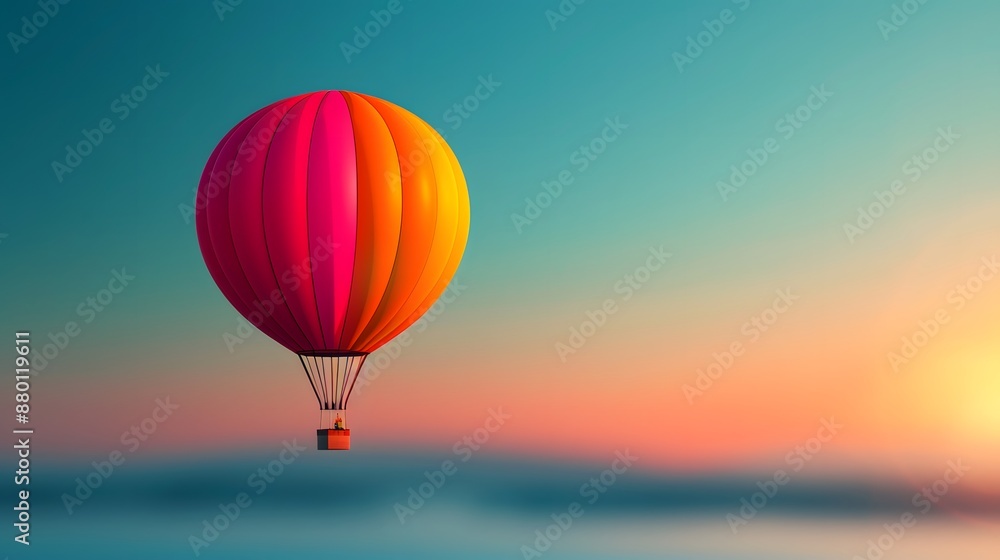 Fototapeta premium Tranquil Balloon Floating in Air - Serene Airy Movement of Light Delicate Balloon in Flight