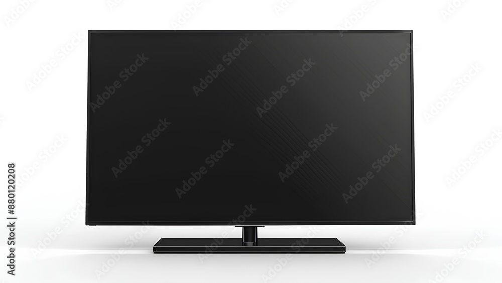 Modern Black TV Mockup: Isolated PNG on White Background Modern Black TV Mockup: Isolated PNG on White Background