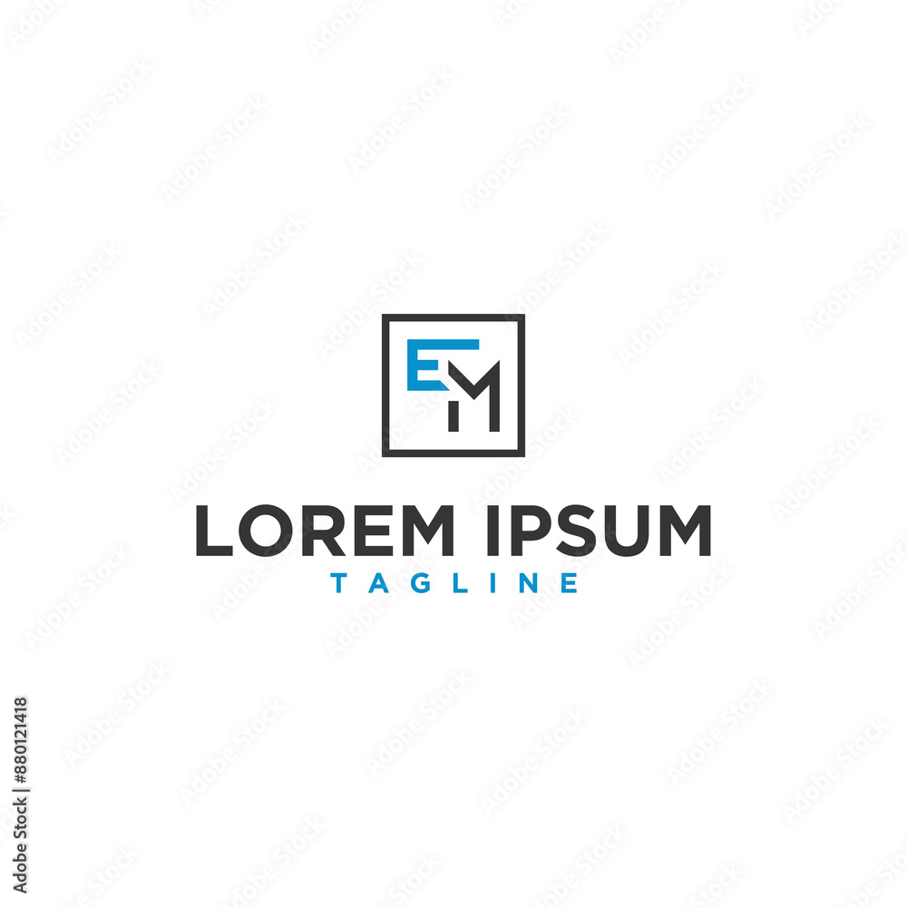 em or me square logo design em or me square logo design
