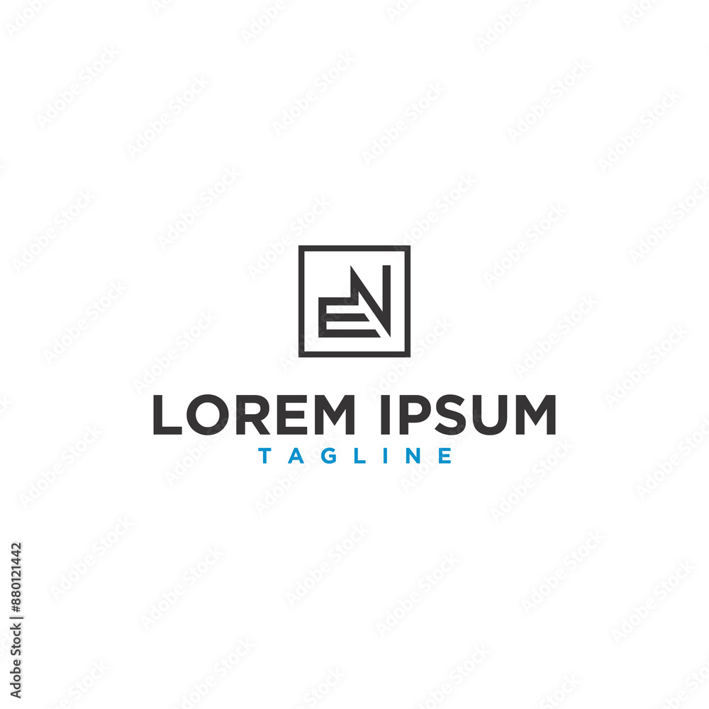 en or ne square logo design en or ne square logo design