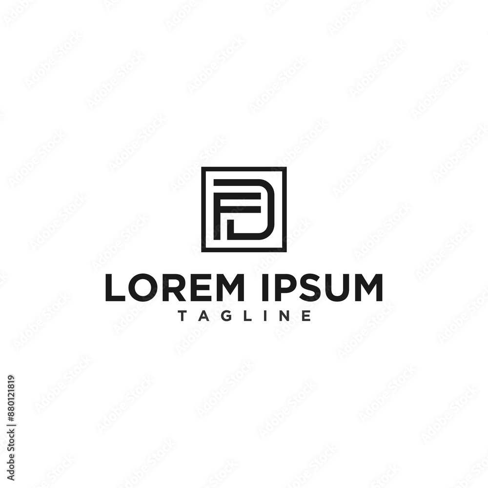 fd or df square logo design fd or df square logo design