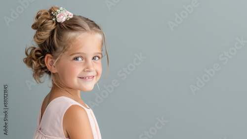 Australian bridesmaid girl in elegant dress for invitation marriage wedding party