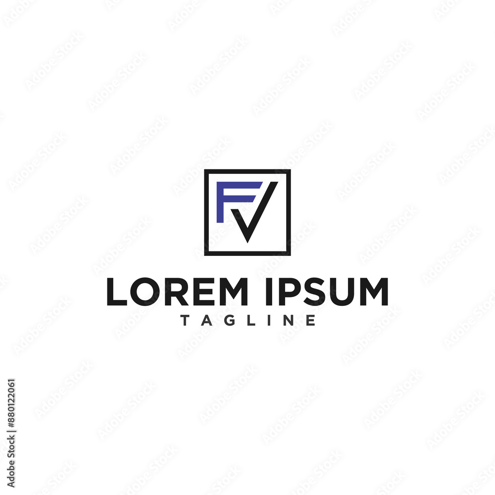 fv or vf square logo design fv or vf square logo design