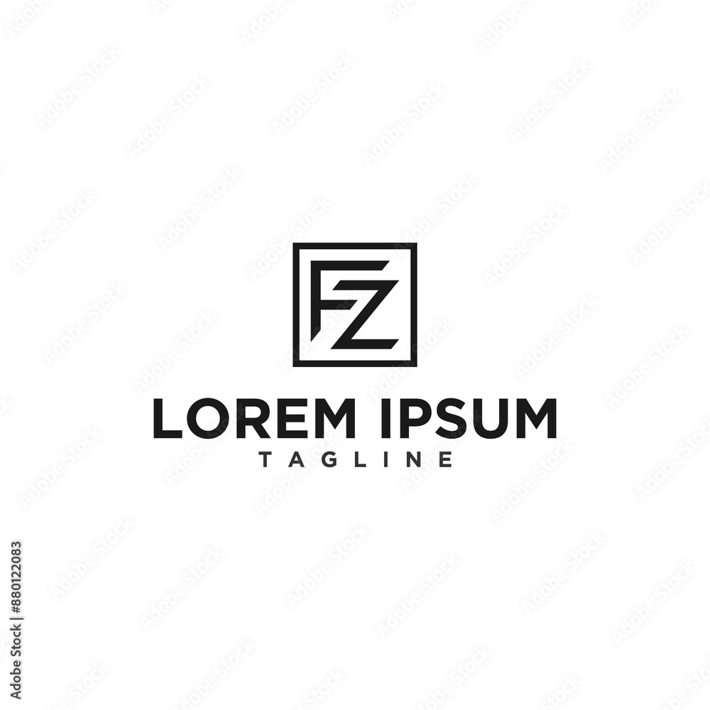 fz or zf square logo design fz or zf square logo design