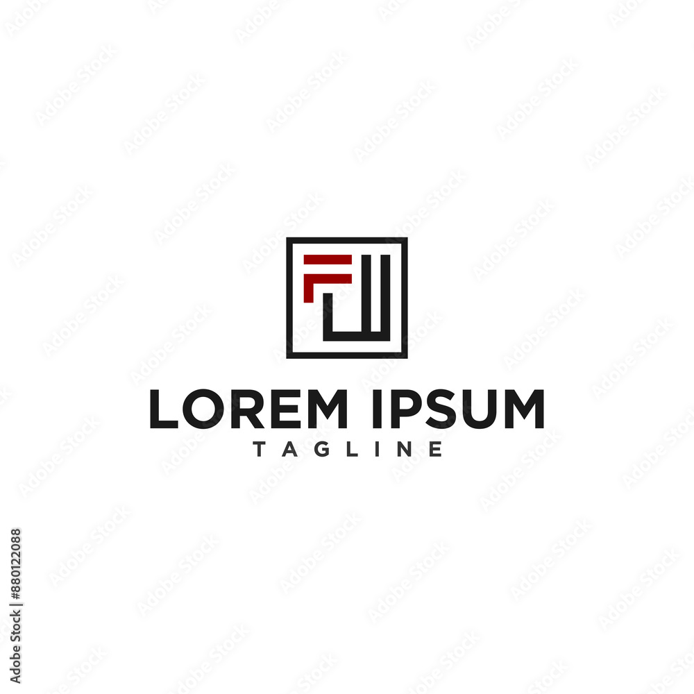 fw or wf square logo design fw or wf square logo design