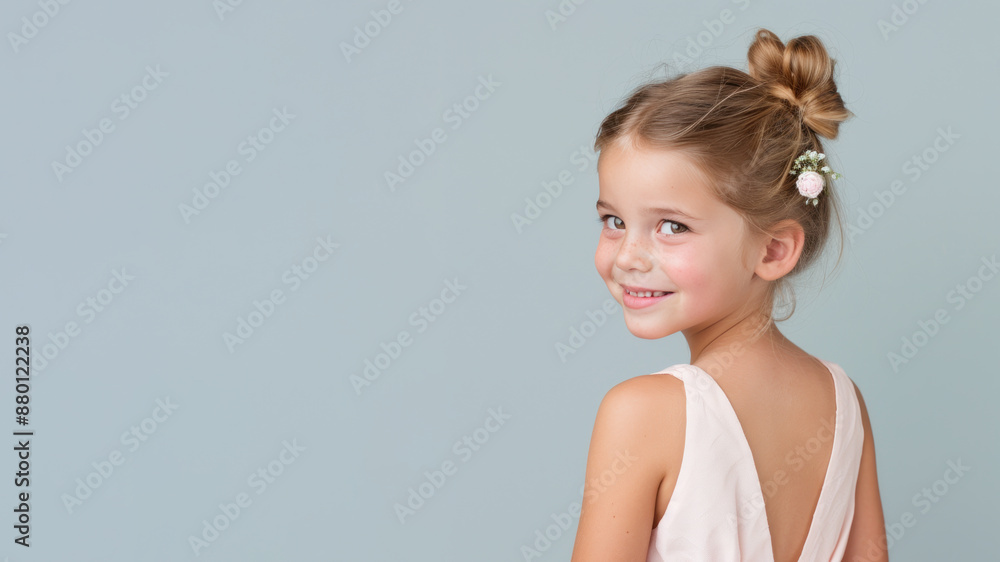 French bridesmaid girl in elegant dress for invitation marriage wedding party French bridesmaid girl in elegant dress for invitation marriage wedding party