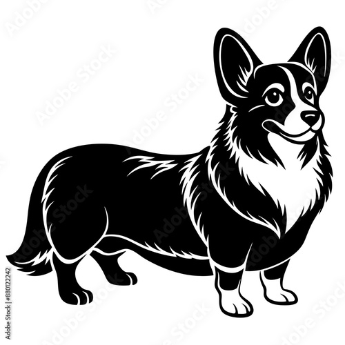 corgi dog vector silhouette illustration and svg