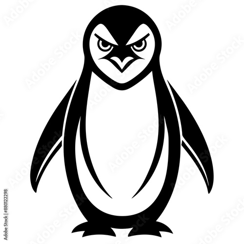 Emperor Penguin angry icon vector silhouette