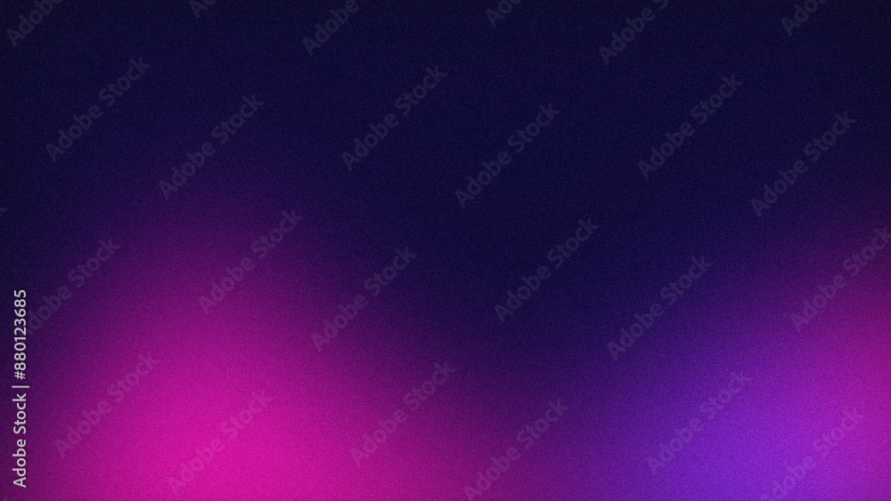 Fototapeta premium Grainy gradient vibrant poster background. Dark purple and pink noisy texture banner. 4K Cover header backdrop design