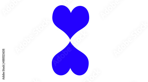 Blue heart shape isolated on white. Love symbol.Love and heart background