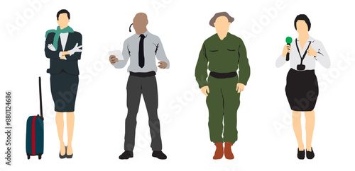 different people profession occupation set