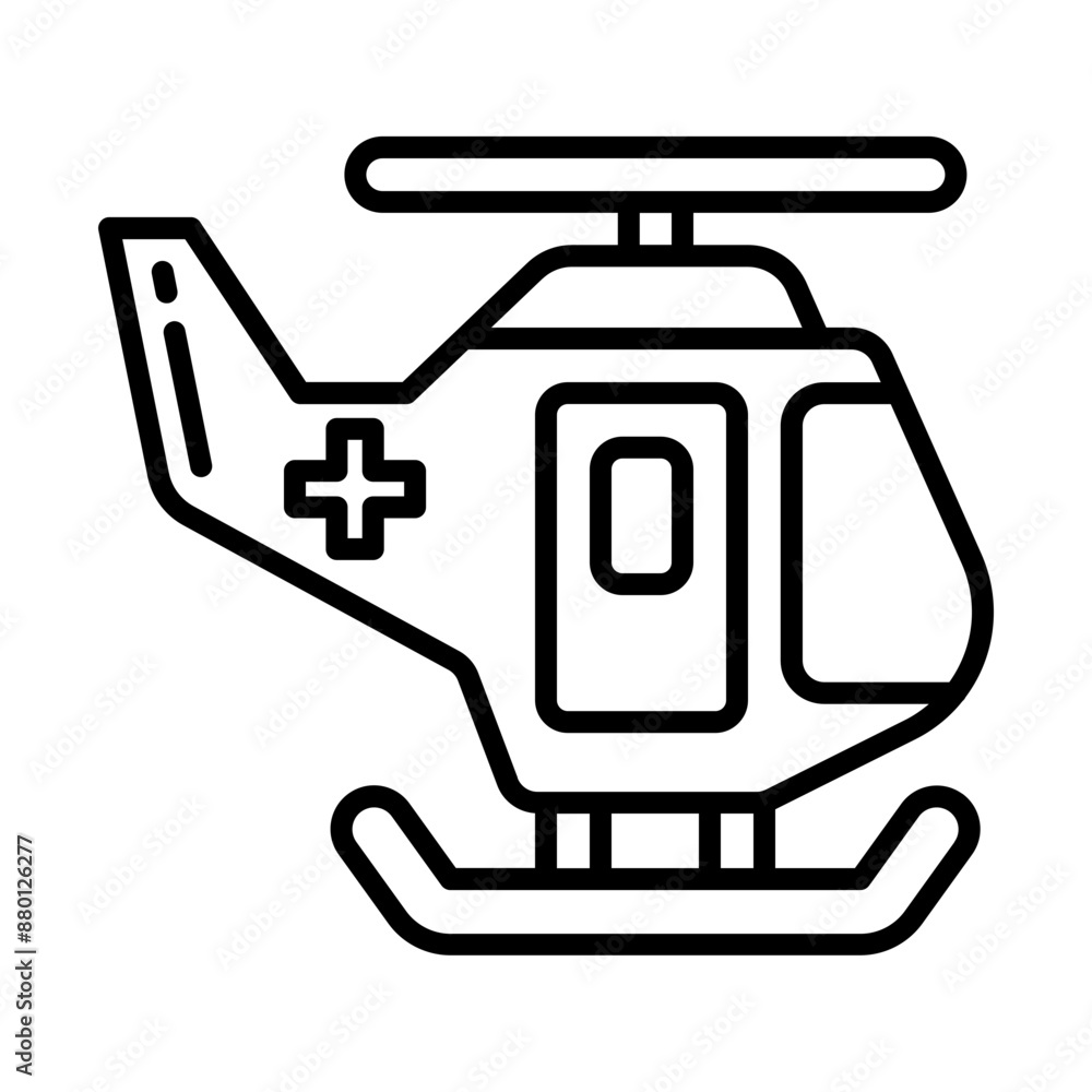 Medical ambulance helicopter outline icon Medical ambulance helicopter outline icon