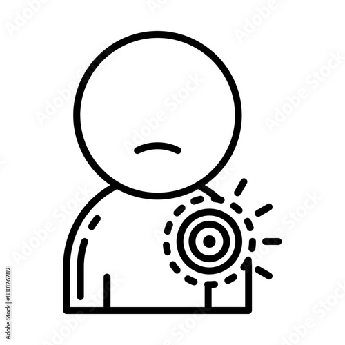 painful region outline icon
