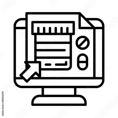 online pharmacy outline icon