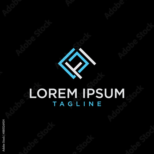 gh or hg square logo design