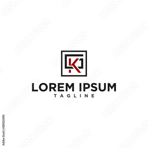 gk or kg square logo design