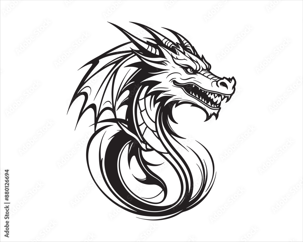 Dragon logo design icon symbol vector template. Dragon logo design icon symbol vector template.