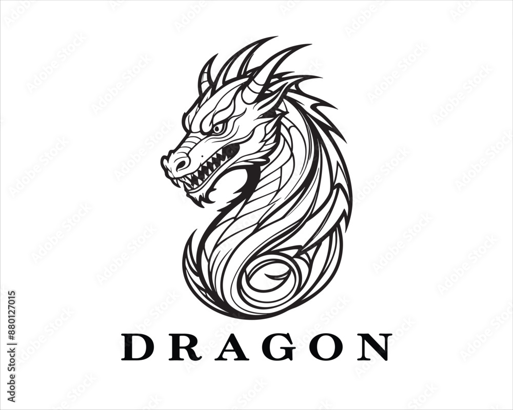Dragon logo design icon symbol vector template. Dragon logo design icon symbol vector template.