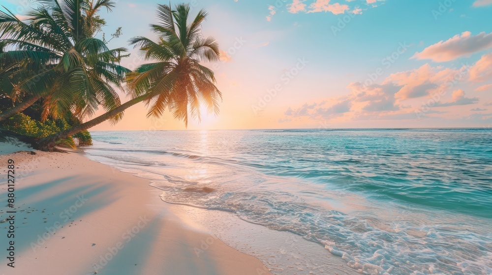 Paradise tropical island landscape beach shoreline. Paradise tropical island landscape beach shoreline.