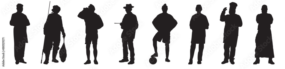 different people profession occupation silhouette different people profession occupation silhouette