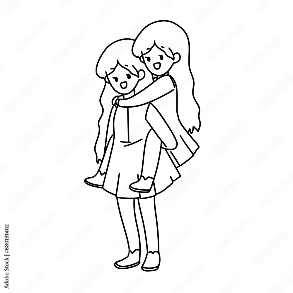 Two girls are holding each other up Two girls are holding each other up