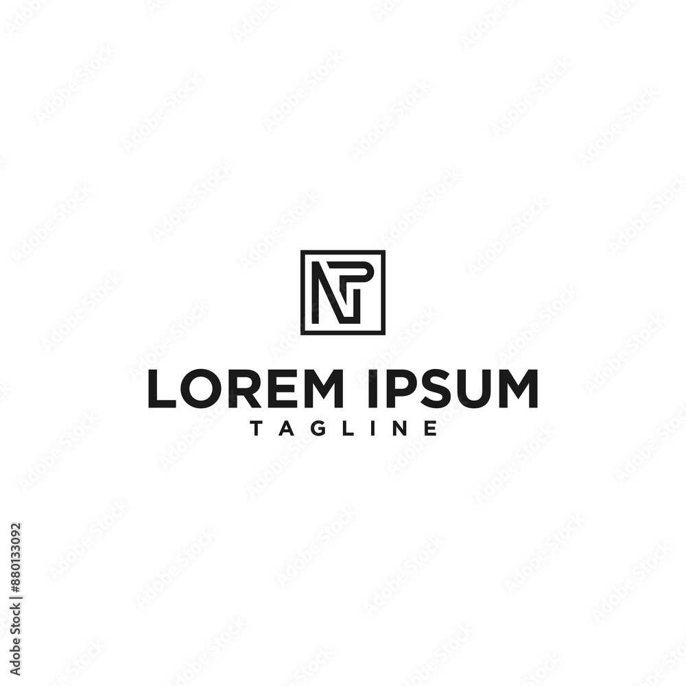 np or pn square logo design np or pn square logo design